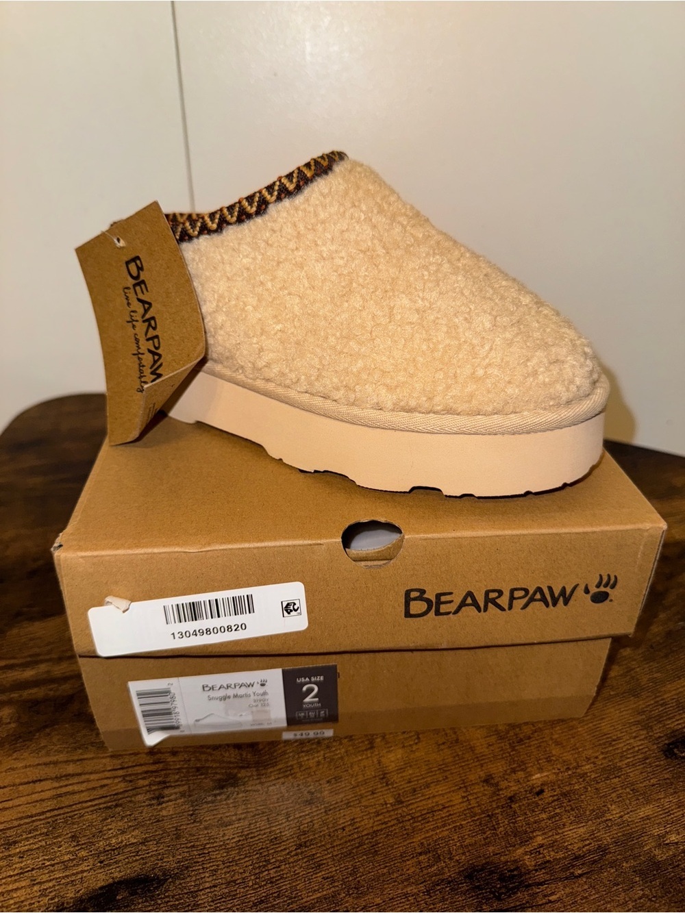 Bearpaw martis kids slip on boots sz 2